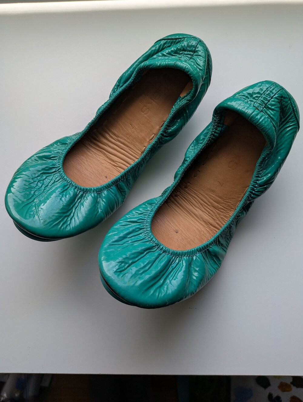 Tieks Blue Patent Leather Ballet Flats Shoes 7